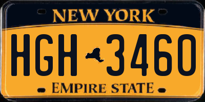 NY license plate HGH3460