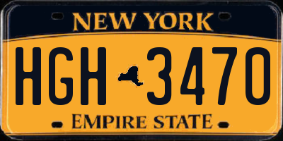 NY license plate HGH3470