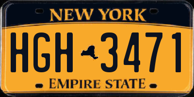 NY license plate HGH3471