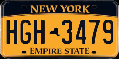 NY license plate HGH3479