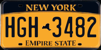 NY license plate HGH3482