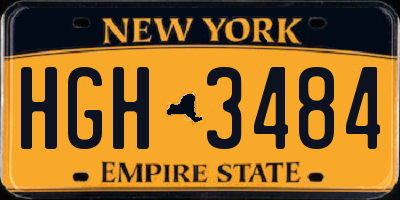 NY license plate HGH3484