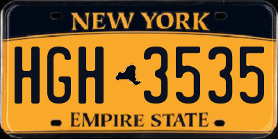 NY license plate HGH3535