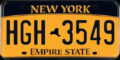 NY license plate HGH3549
