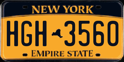 NY license plate HGH3560