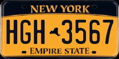 NY license plate HGH3567