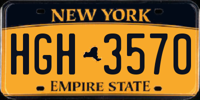 NY license plate HGH3570