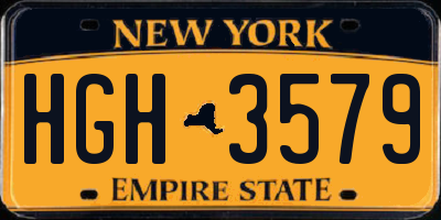 NY license plate HGH3579