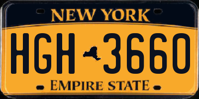 NY license plate HGH3660