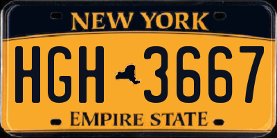 NY license plate HGH3667