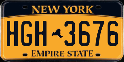 NY license plate HGH3676