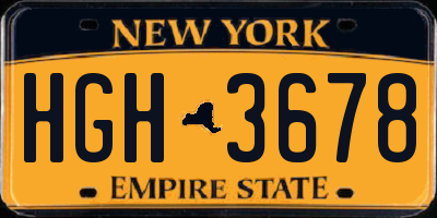 NY license plate HGH3678