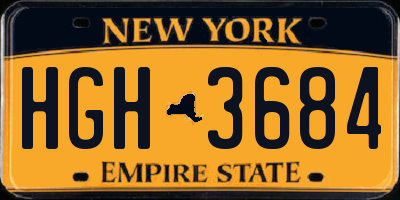 NY license plate HGH3684