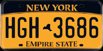 NY license plate HGH3686