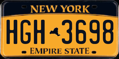 NY license plate HGH3698