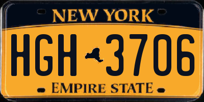 NY license plate HGH3706