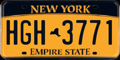 NY license plate HGH3771