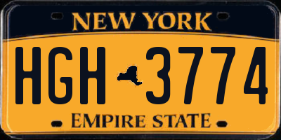 NY license plate HGH3774