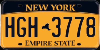 NY license plate HGH3778
