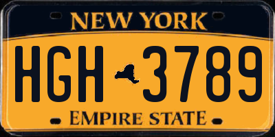 NY license plate HGH3789