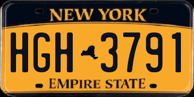 NY license plate HGH3791