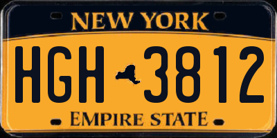 NY license plate HGH3812