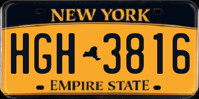 NY license plate HGH3816