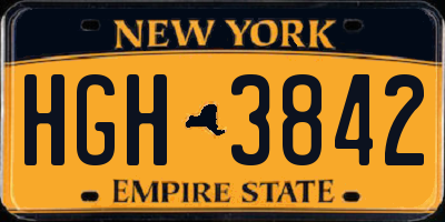 NY license plate HGH3842