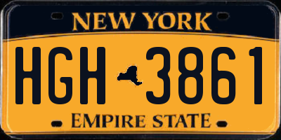 NY license plate HGH3861