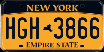NY license plate HGH3866