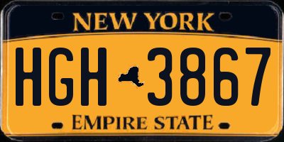 NY license plate HGH3867