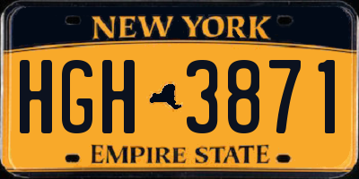 NY license plate HGH3871