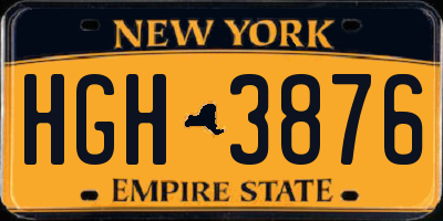 NY license plate HGH3876