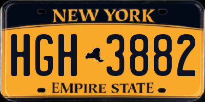 NY license plate HGH3882