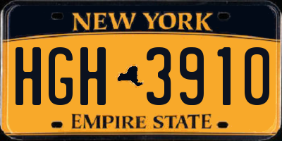 NY license plate HGH3910