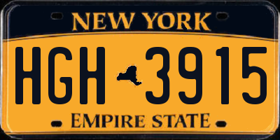 NY license plate HGH3915