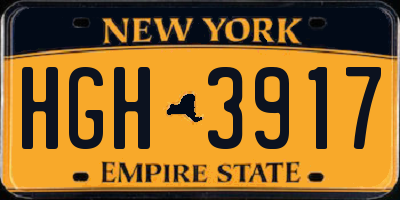 NY license plate HGH3917