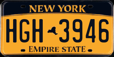 NY license plate HGH3946