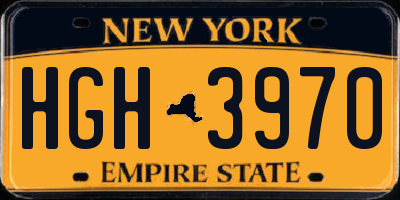 NY license plate HGH3970