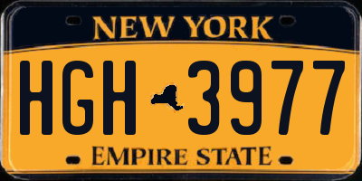 NY license plate HGH3977