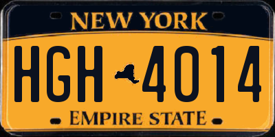 NY license plate HGH4014