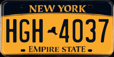 NY license plate HGH4037