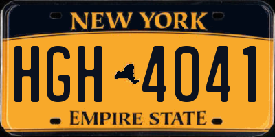 NY license plate HGH4041