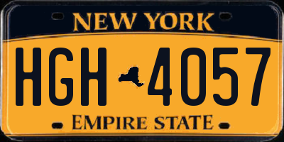 NY license plate HGH4057