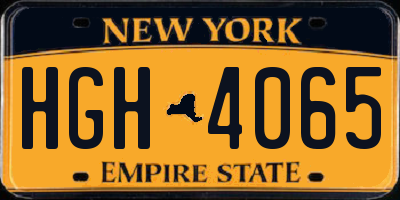 NY license plate HGH4065
