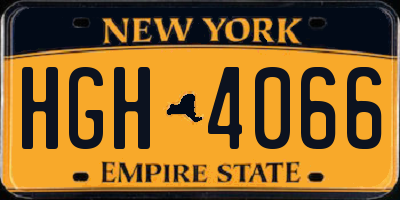 NY license plate HGH4066