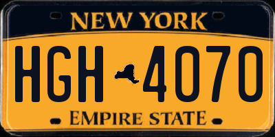 NY license plate HGH4070