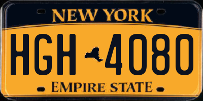 NY license plate HGH4080