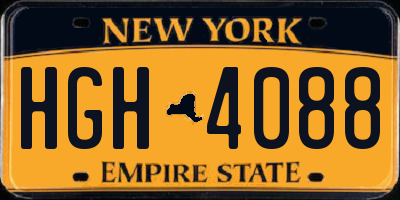 NY license plate HGH4088