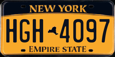 NY license plate HGH4097